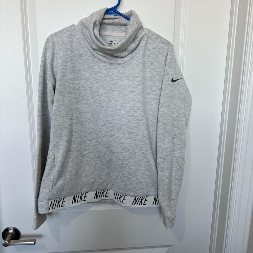 Nike Women's Light Gray Cowl Neck Sweater